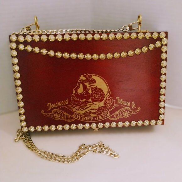 Suenos de Saundra Upcycled, EXTREMELY Rare Deadwood, Sweet Jane, Cigar Box Purse - Picture 1 of 13